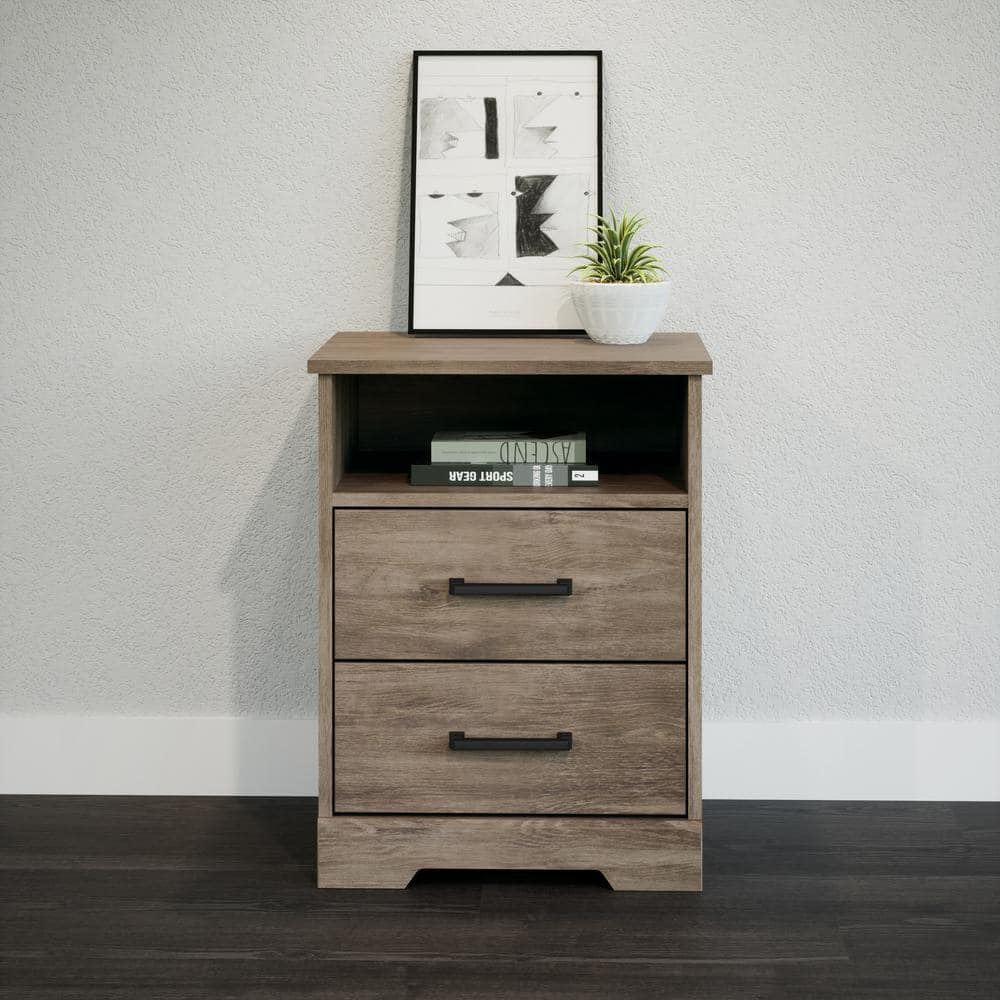 Prepac Rustic Ridge Rustic Brown 2-Drawer 18.75 In. X 24.5 In. X 16.25 ... regarding Rectangular 2 Drawer Rustic Brown Nightstand For Bedroom