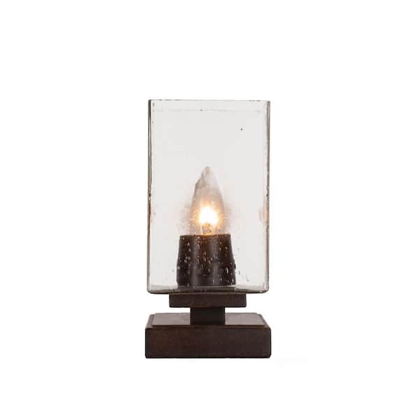 Quincy 11.5 In. Dark Granite Accent Lamp With Glass Shade 5R2Dg530 ... with regard to Elegante Table Lamp, Dark Granite, 10" Penshell Resin Shade Glass