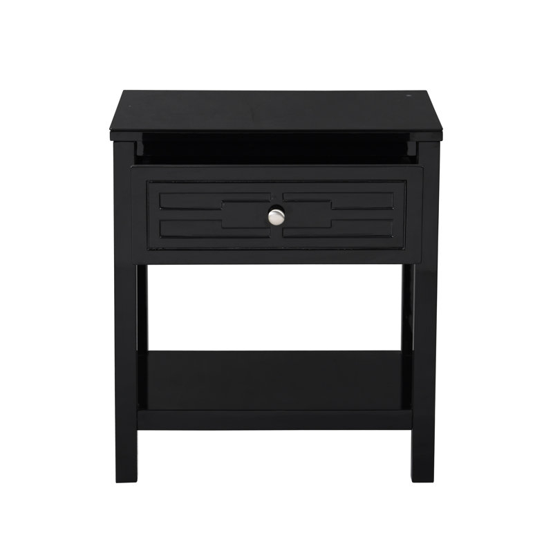 Red Barrel Studio® Dylan White Wooden End Side Table Nightstand With ... for Koda White Nightstand Secrets I Wish I'd Known Earlier