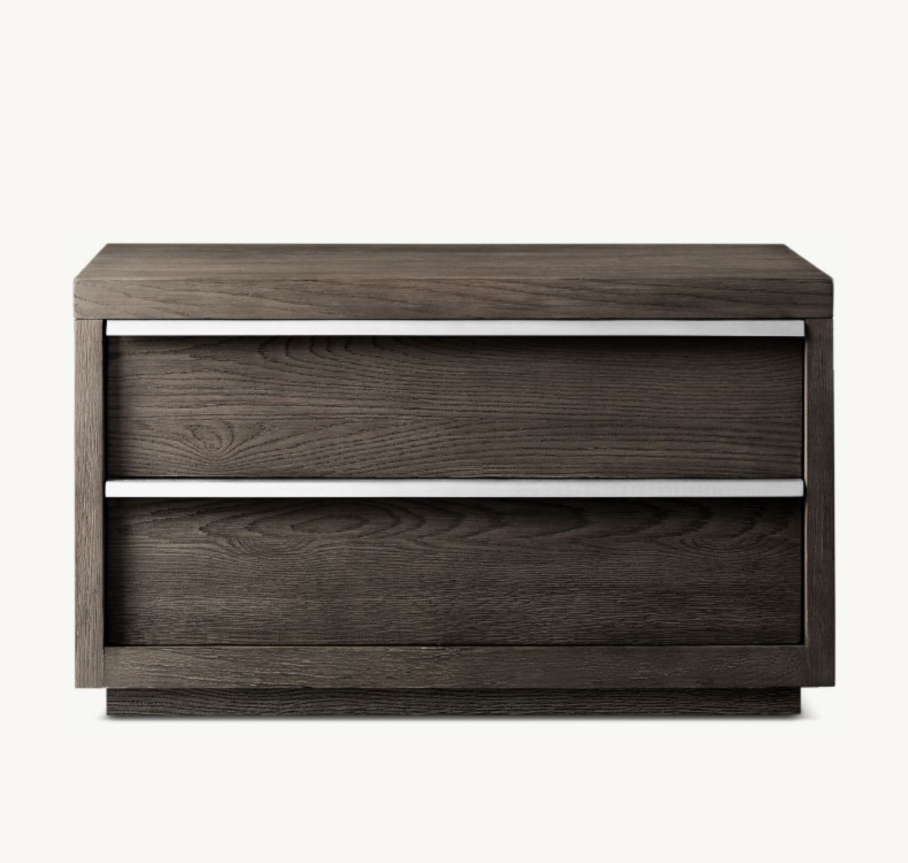 Rh Bezier Closed 36” Nightstands • Brown Oak • Polished Stainless Steel ... in Understanding the timeless appeal of Quincy Brown Oak and Brushed Stainless Steel Nightstand