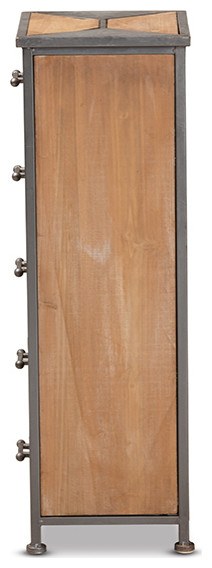 Rossamon Modern Farmhouse Metal And Wood 5-Drawer Accent Cabinet ... intended for Choosing the Right Nightstand to Complement Your Bedroom Decor