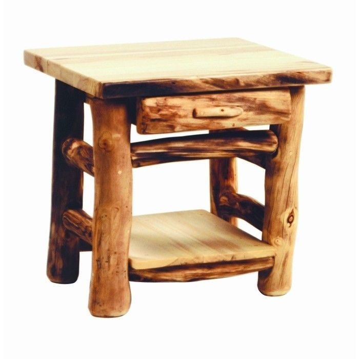 Rustic 1 Drawer Log End Table - Country Western Cabin Wood Living Room ... within Mastering the Art of Choosing the Right Timber Peg Furniture for Your Home