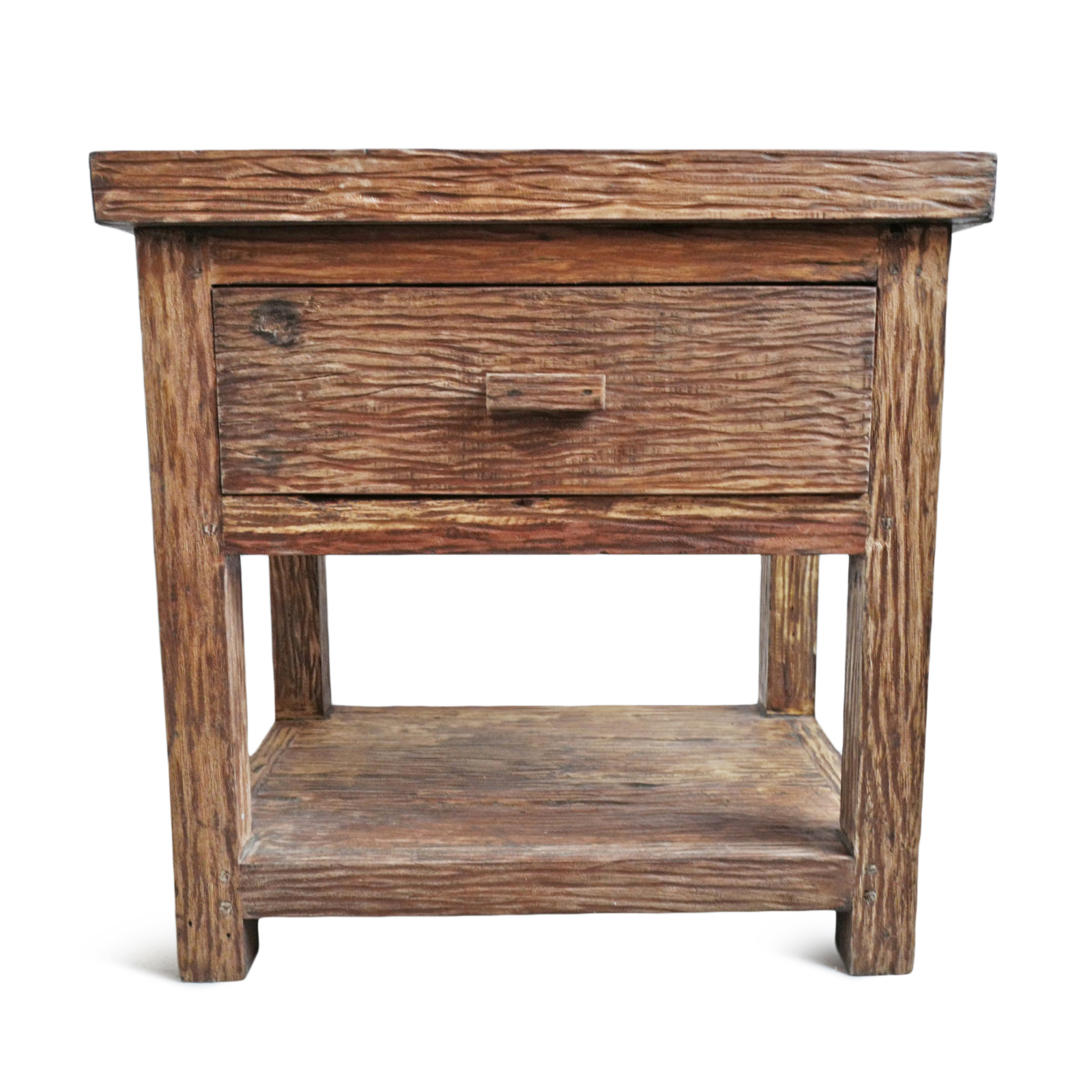 Rustic Deep Grain Bedside Table | Design Mix Gallery regarding Traditional woodworking techniques that define premium solid wood tables