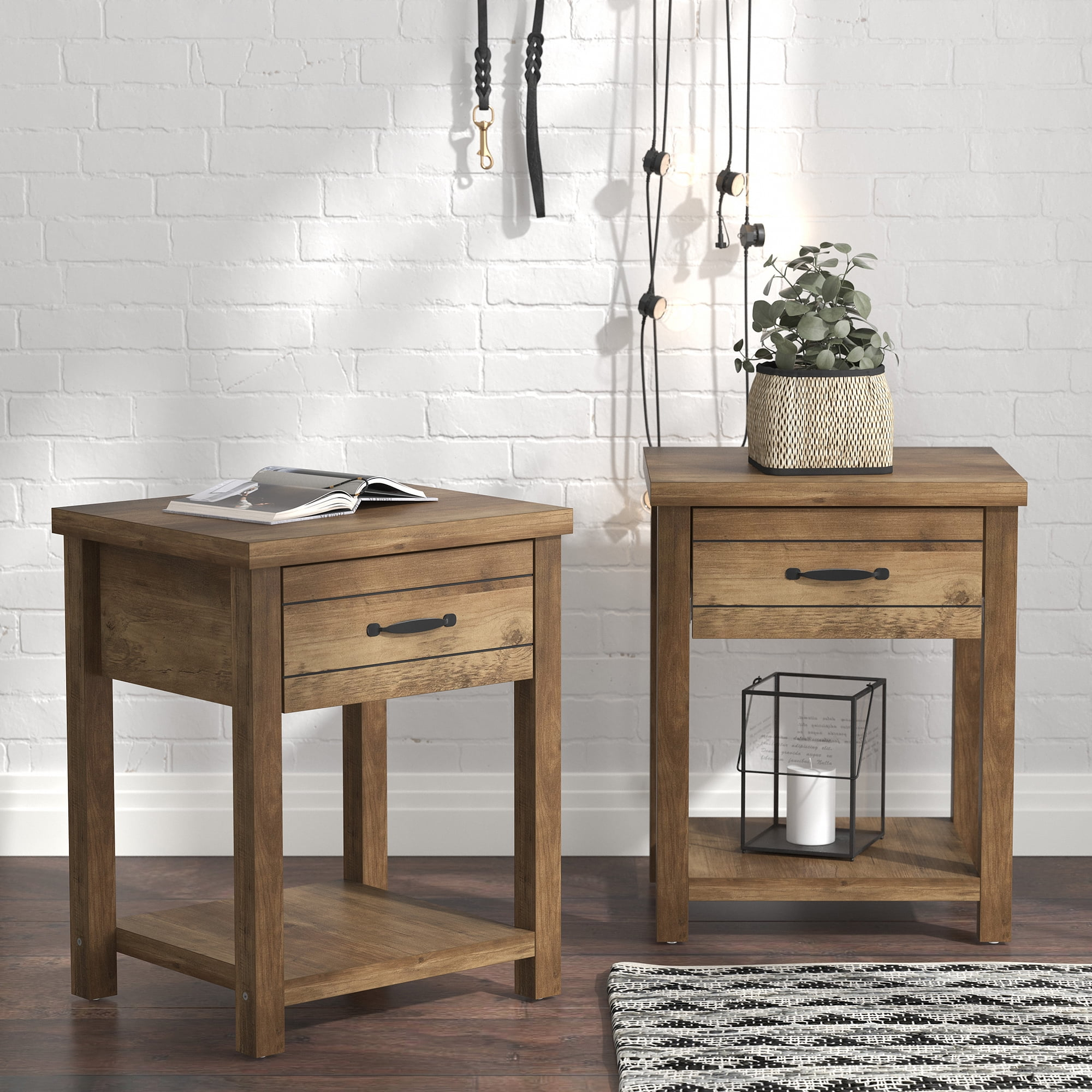 Rustic Oak Nightstand Set Of 2 At Eugene Mash Blog throughout Struggling With Kors Rustic Furniture? Here's What's Actually Wrong
