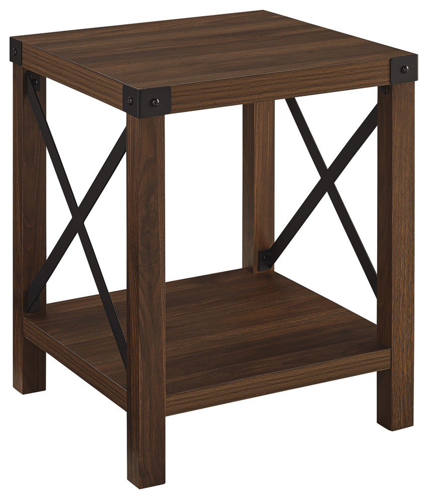 Rustic Wood Side Table, Dark Walnut - Industrial - Side Tables And End ... regarding Hatfield Nightstand Secrets I Wish Someone Had Told Me (And What Actually Works)