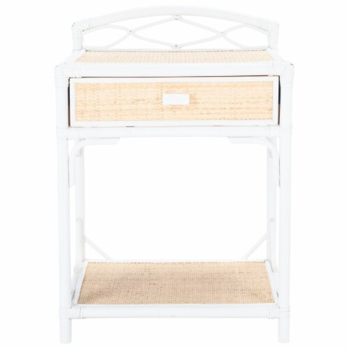 Safavieh Bea 1-Drawer 1 Shelf Nightstand White/ Natural, 18" X 17" X 22 ... regarding Understanding the craftsmanship behind Safavieh Couture HayDriana nightstands