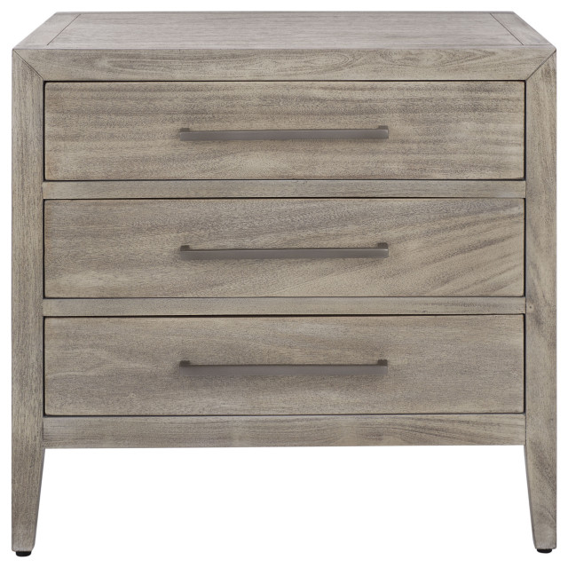 Safavieh Couture Ariella 3 Drawer Wood Nightstand, #N/A - Farmhouse ... within Understanding the craftsmanship behind Safavieh Couture HayDriana nightstands