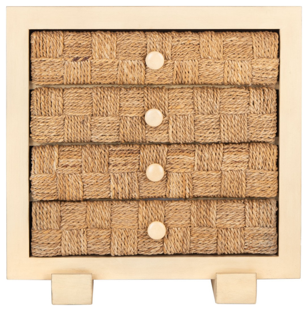 Safavieh Couture Rosario Woven Wood Nightstand, #N/A - Beach Style ... for Safavieh Couture Abbiava 3 Drawer Wood Nightstand, Natural