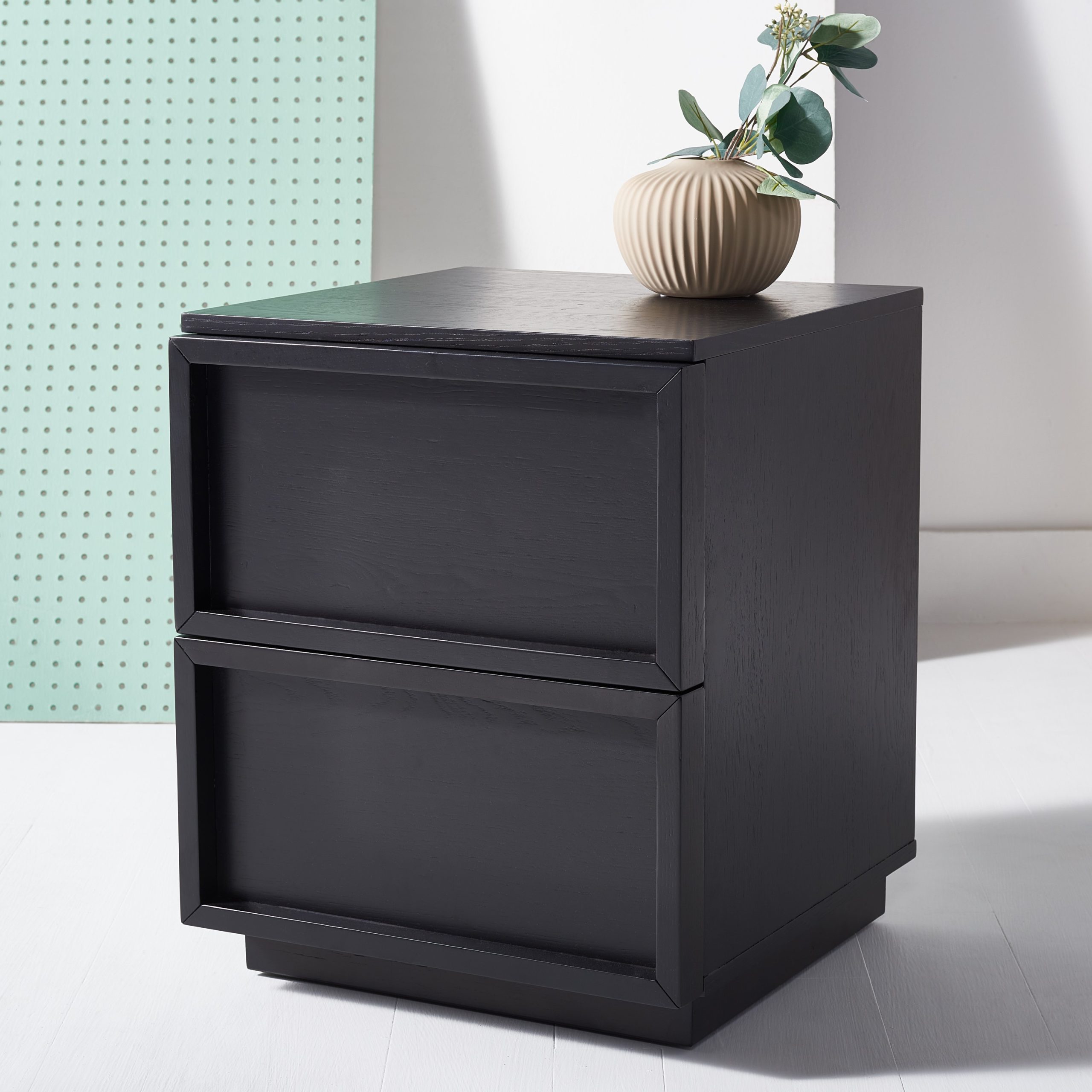 Safavieh Couture Zeus Rustic Nightstand With 2 Drawers, Black - Walmart.com throughout Understanding the craftsmanship behind Safavieh Couture Gabrietta nightstands