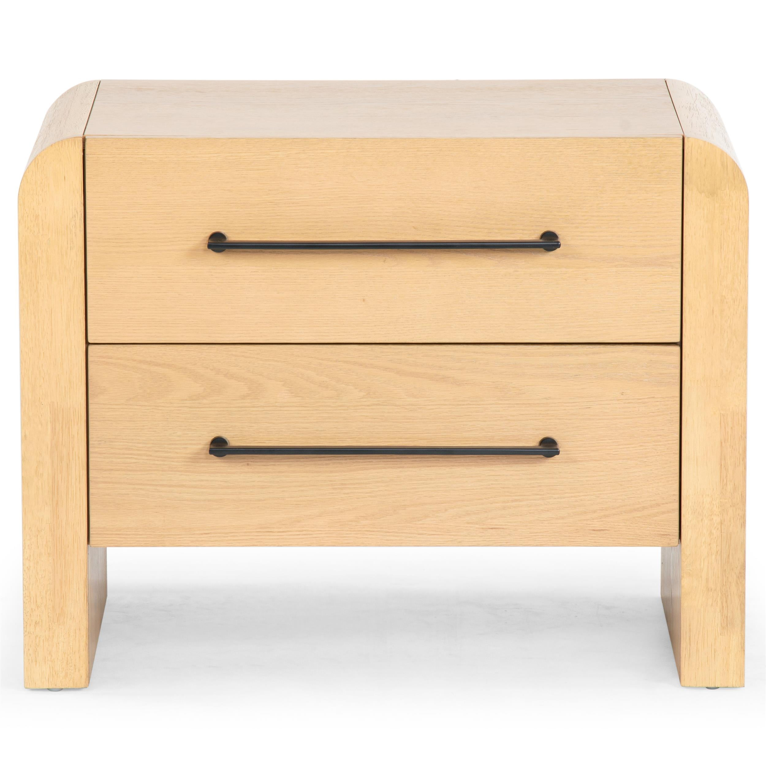 Safavieh Katrina Solid Wood 2 Drawer Nightstand In Natural / Black ... pertaining to Exploring the design philosophy of black wood nightstands in modern interiors