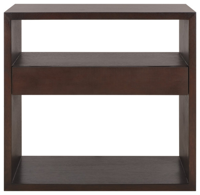 Safavieh Munson 2 Shelf 1 Drawer Console Table, #N/A - Transitional ... regarding Safavieh Munson 2 Shlf 1 Drawer Nightstand, Dark Oak