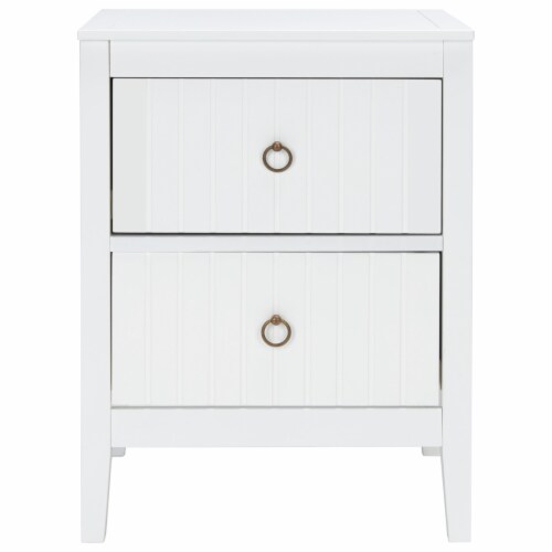 Safavieh Tegan 2-Drawer Nightstand White, 18" X 15.5" X 23" (W X D - Kroger in Safavieh Couture Jaqualina 1 Drawer Wood Nightstand, White