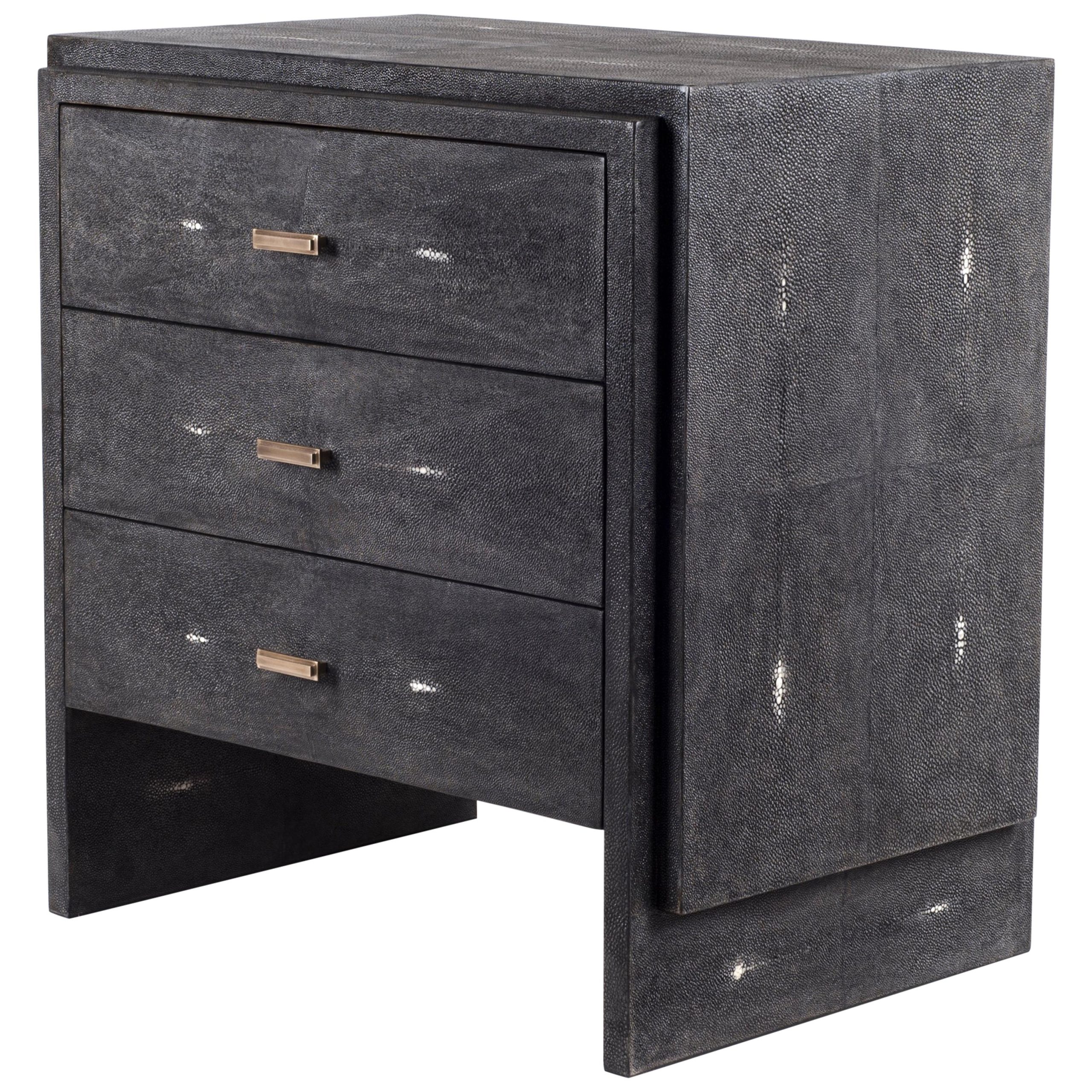 Set Of Two Parchment Nightstands With Beveled Drawers By R&Y Augousti ... with regard to Safavieh Couture Tammy 1 Drawer Faux Shagreen Nightstand Black/Silver