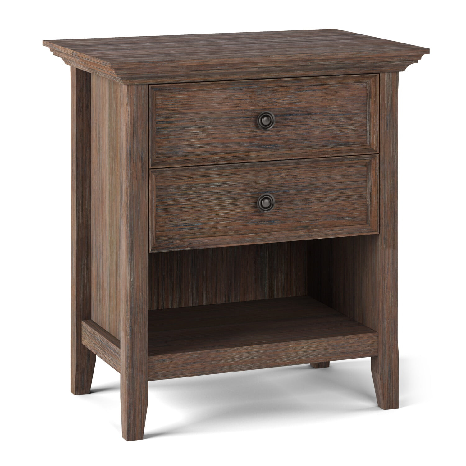 Simpli Home Amherst Solid Wood 24 Inch Wide Bedside Nightstand Table In ... throughout Amherst Solid Wood 24 Inch Wide Bedside Nightstand Table In Hickory Brown