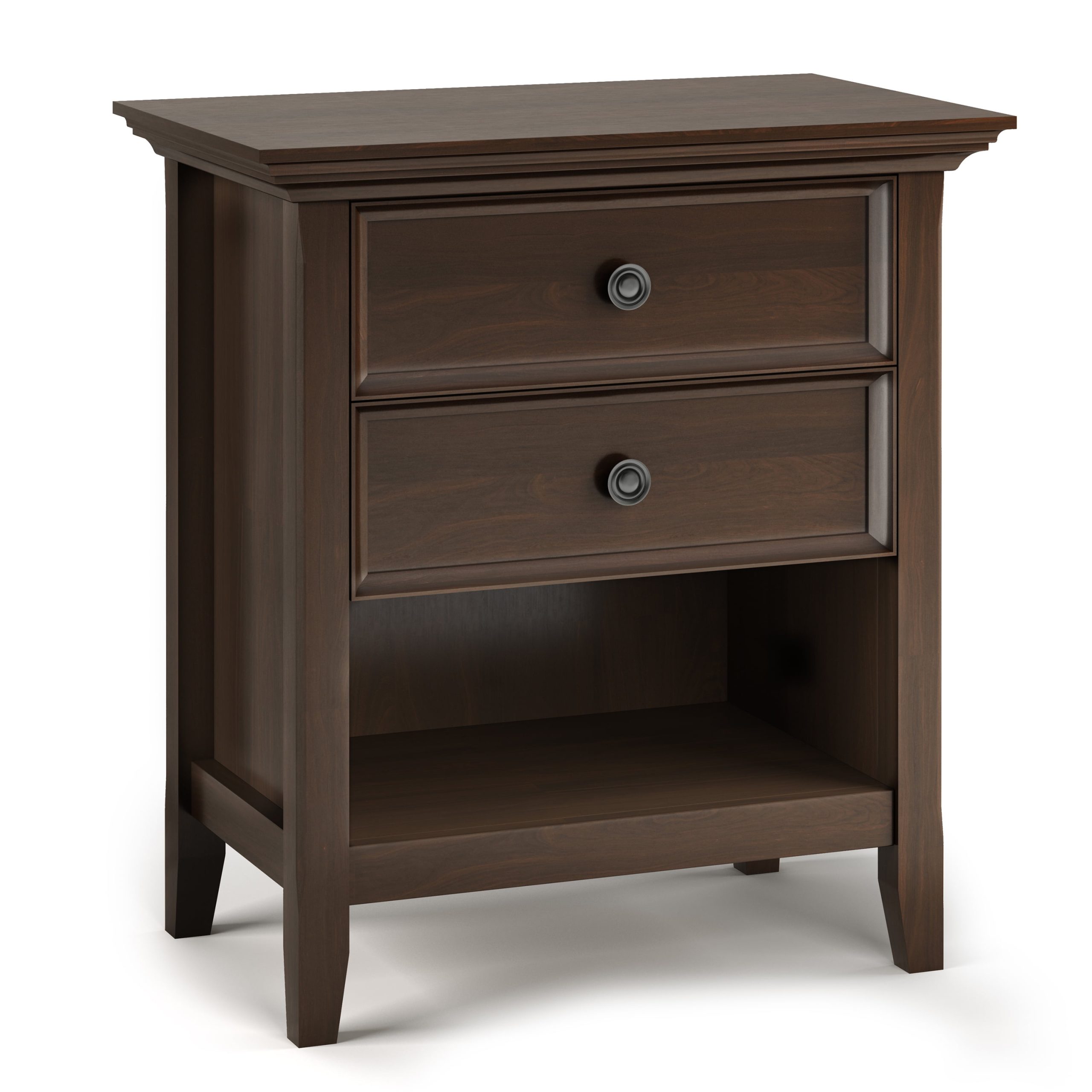 Simpli Home Amherst Solid Wood 24 Inch Wide Traditional Bedside ... with Amherst Solid Wood 24 Inch Wide Bedside Nightstand Table In Hickory Brown
