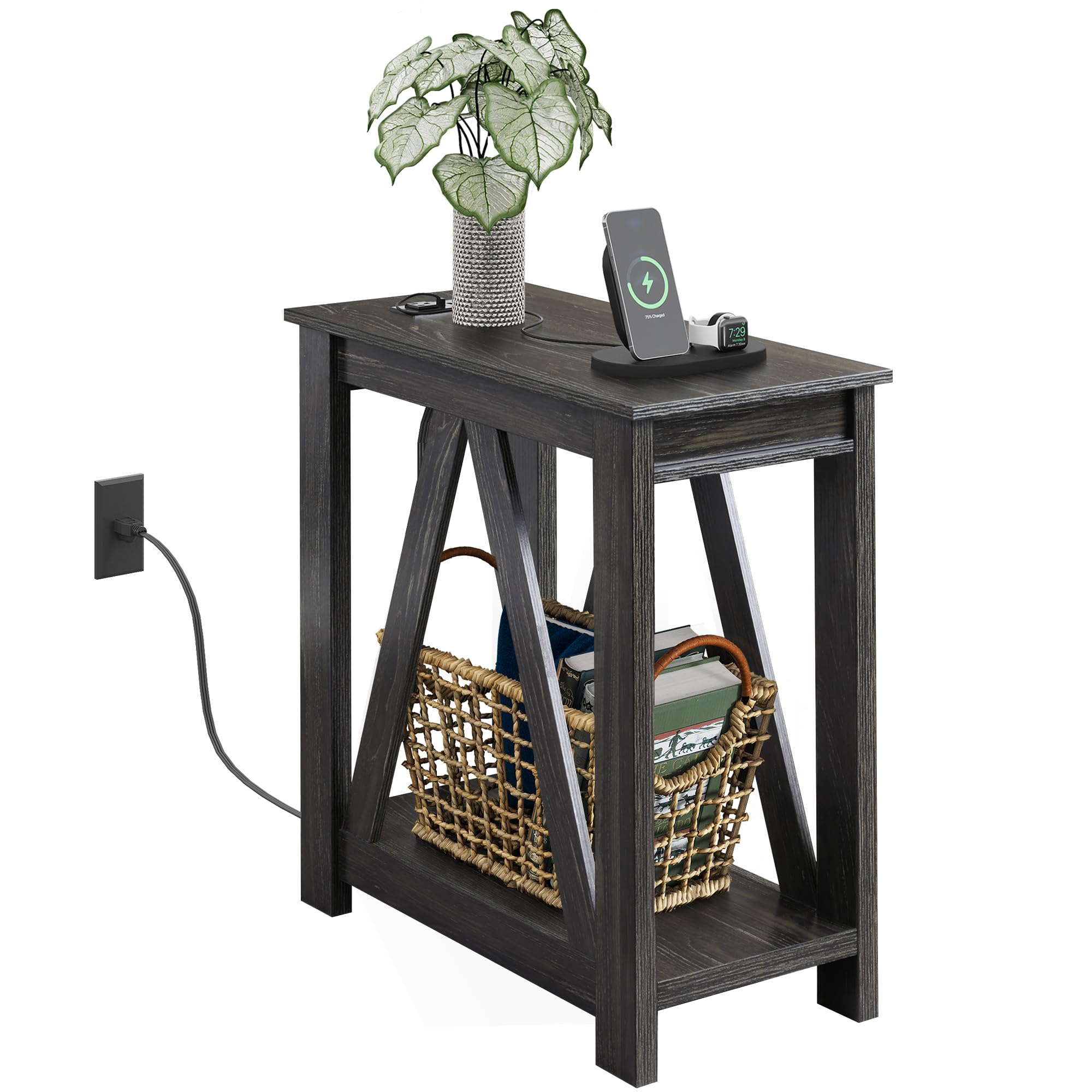 Snapklik.com : Wlive Narrow End Table with Balancing Form and Function in Household Furniture