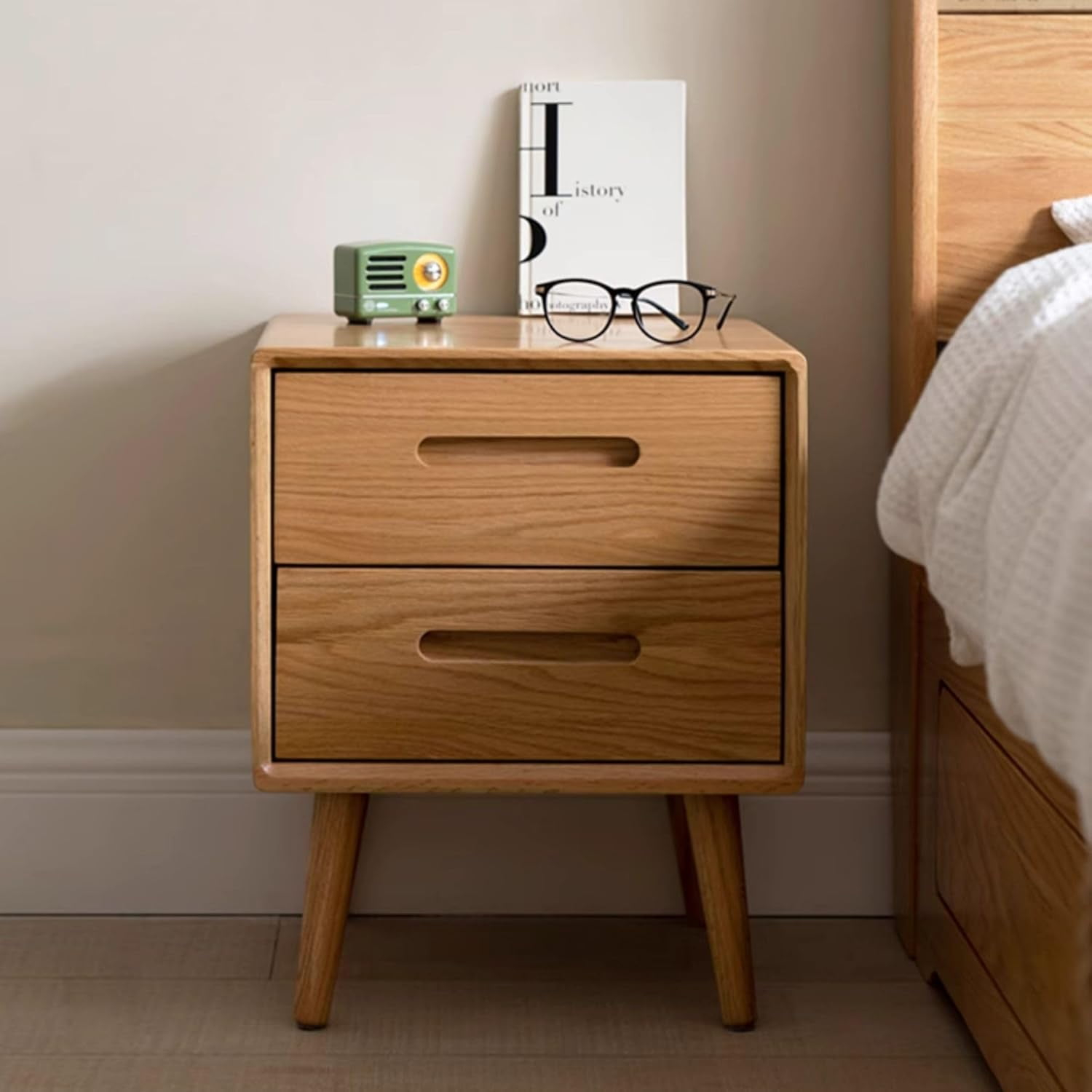 Solid Wood Night Stand, Mid Century Modern Nightstand, Natural Wood ... within The Silent Evolution of Finely Crafted Wooden Night Tables