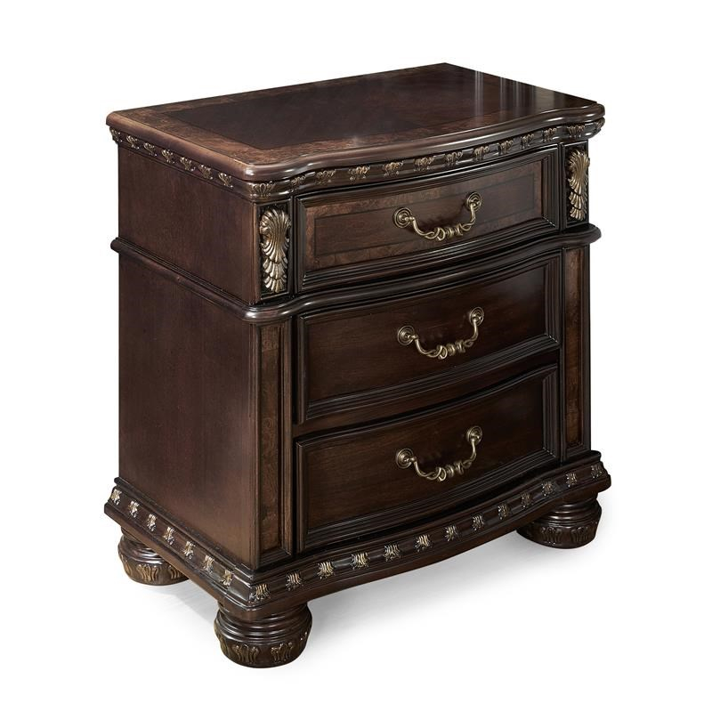 Steve Silver Monte Carlo Rich Cocoa Chocolate 3-Drawer Wood Nightstand ... pertaining to Steve Silver Monte Carlo Rich Cocoa Chocolate 3-Drawer Wood Nightstand