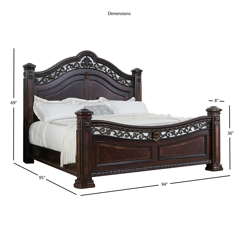 Steve Silver Monte Carlo Rich Cocoa Chocolate King Bed Complete ... regarding Steve Silver Monte Carlo Rich Cocoa Chocolate 3-Drawer Wood Nightstand