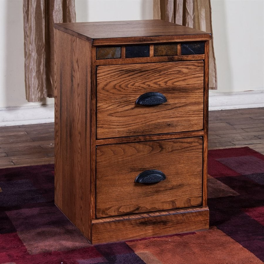Sunny Designs Sedona Rustic Oak 2-Drawer File Cabinet At Lowes.com for Wood nightstand selection guide for modern minimalist interiors
