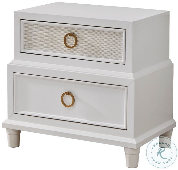 Switchgrass White 2 Drawer Nightstand From American Woodcrafters ... pertaining to Exploring the timeless appeal of cottage-style bedroom furniture