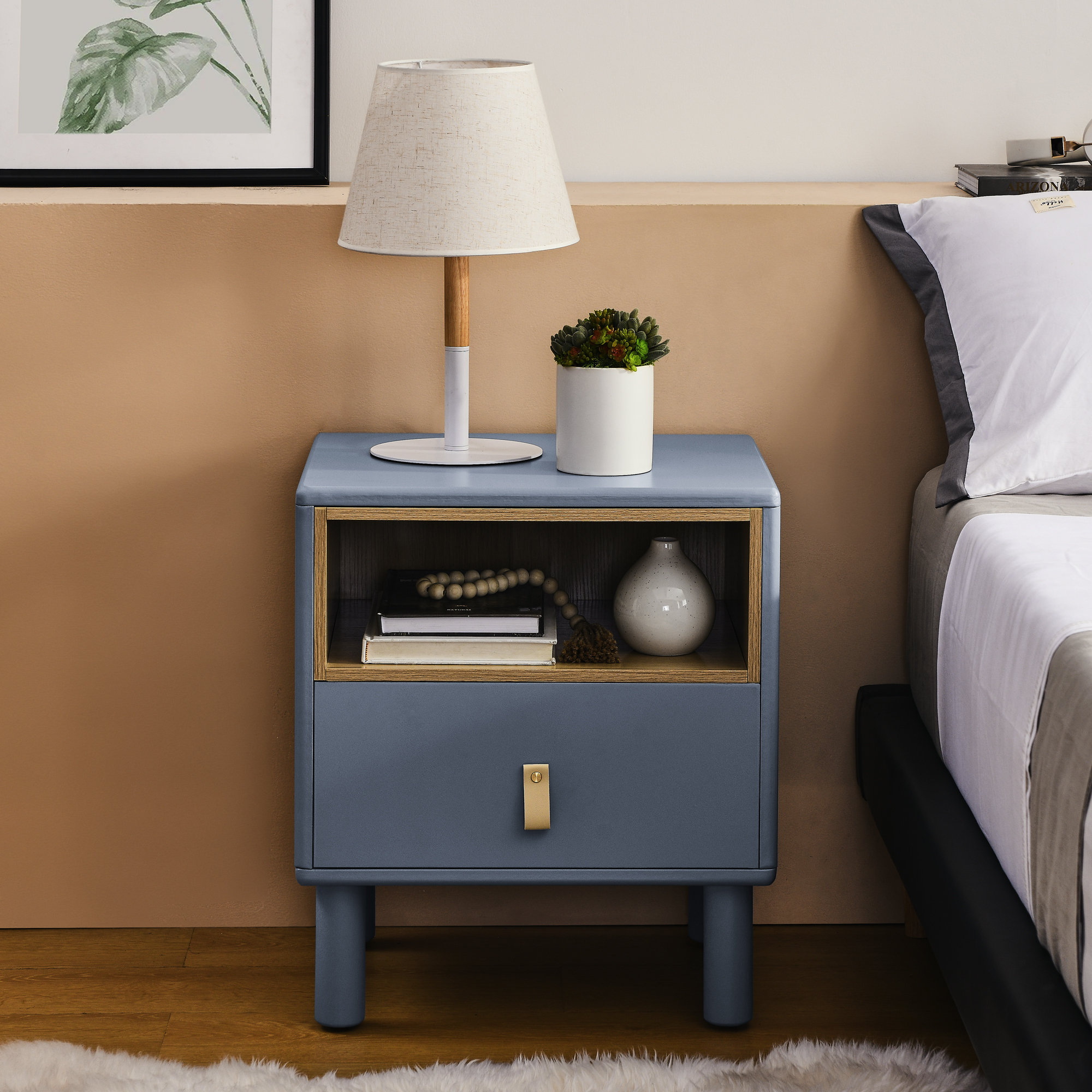 Tateus Single Drawer Bedside Table, Modern Style Bedside Table ... throughout Choosing the right bedside table for your space
