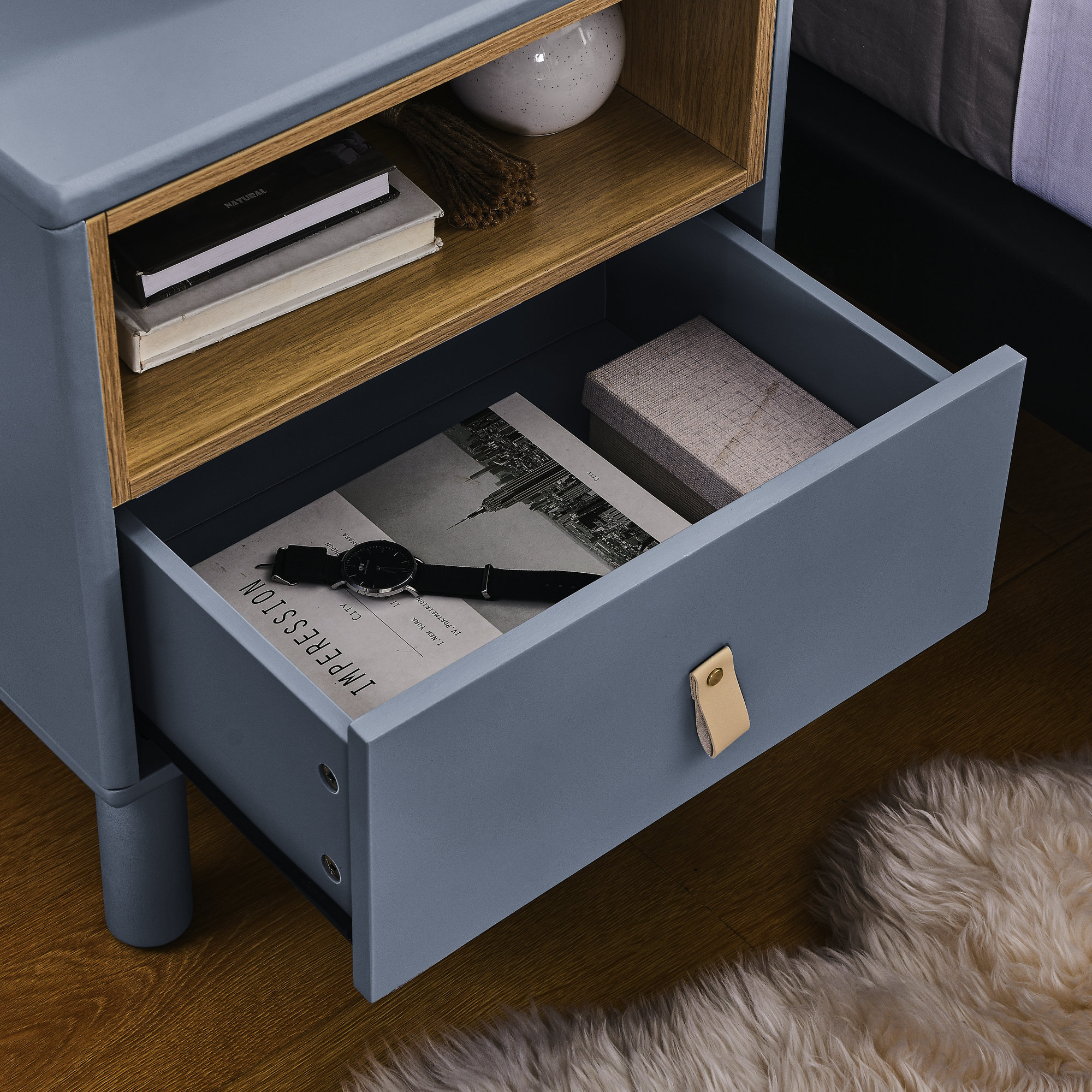 Tateus Single Drawer Bedside Table, Modern Style Bedside Table ... with regard to Tateus Single Drawer Bedside Table, Modern Style Bedside Table, White