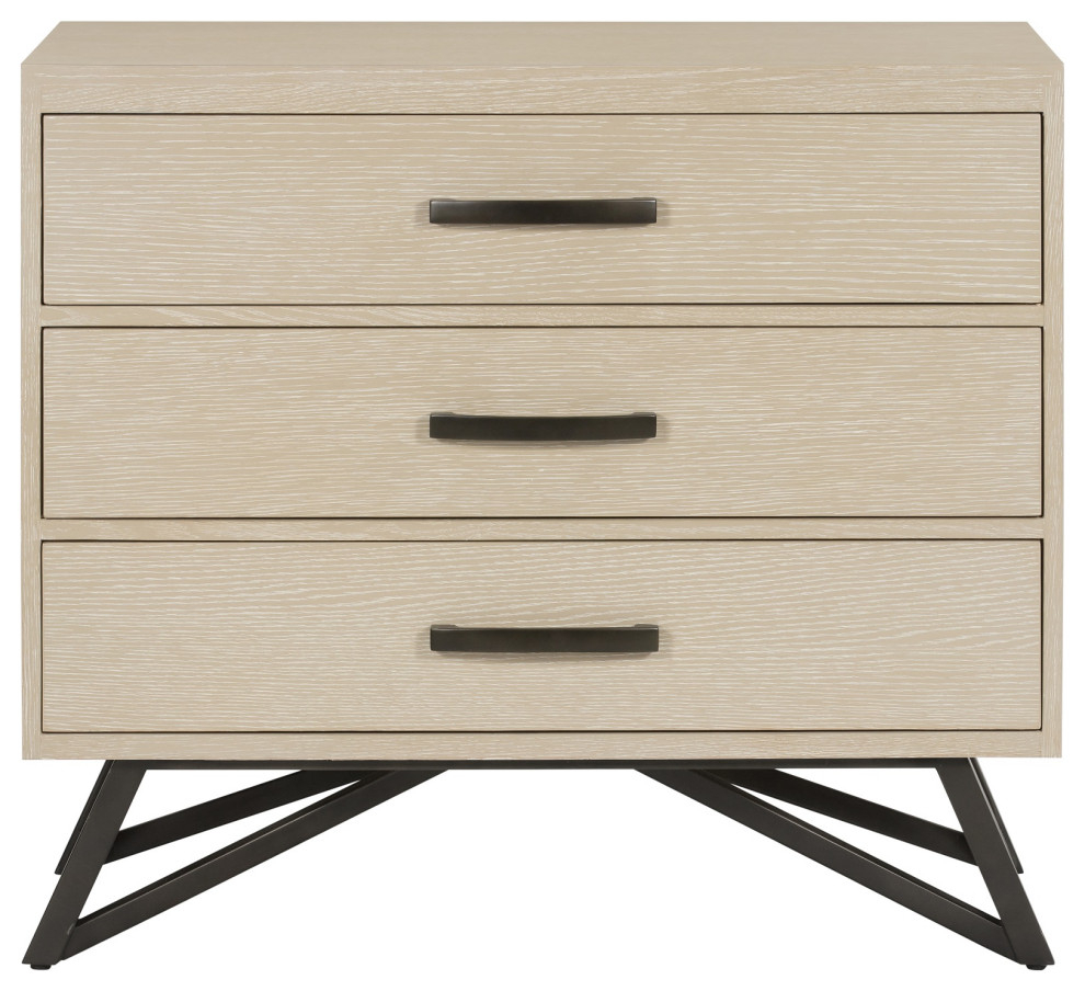Tribella Nightstand Drift Oak Set Of 2 Nightstands - Transitional ... pertaining to Pacifica Nightstand Wire Brushed Ebony Oak, Set Of 2