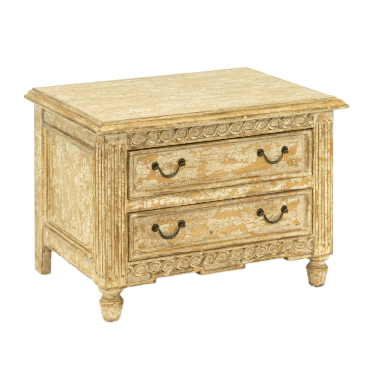 Two Drawer Nightstand With Distressed Off-White Finish | Grandview ... for Chinese Distressed Off White Simple End Table Nightstand Hcs7447