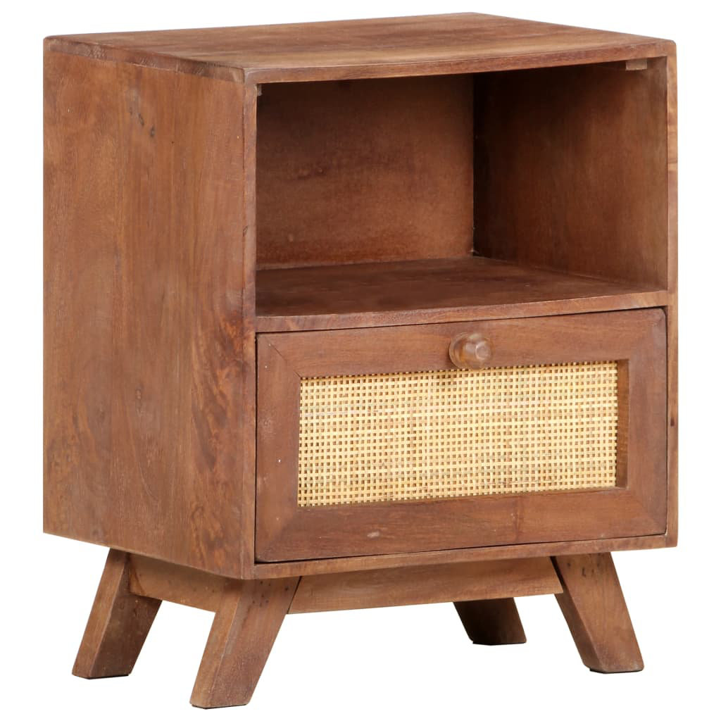 Vidaxl Bedside Cabinet 15.7" X 11.8" X 19.7" Solid Mango Wood | Wayfair pertaining to Vidaxl Bedside Cabinet 15.7"X13.8"X19.7" Solid Mango Wood