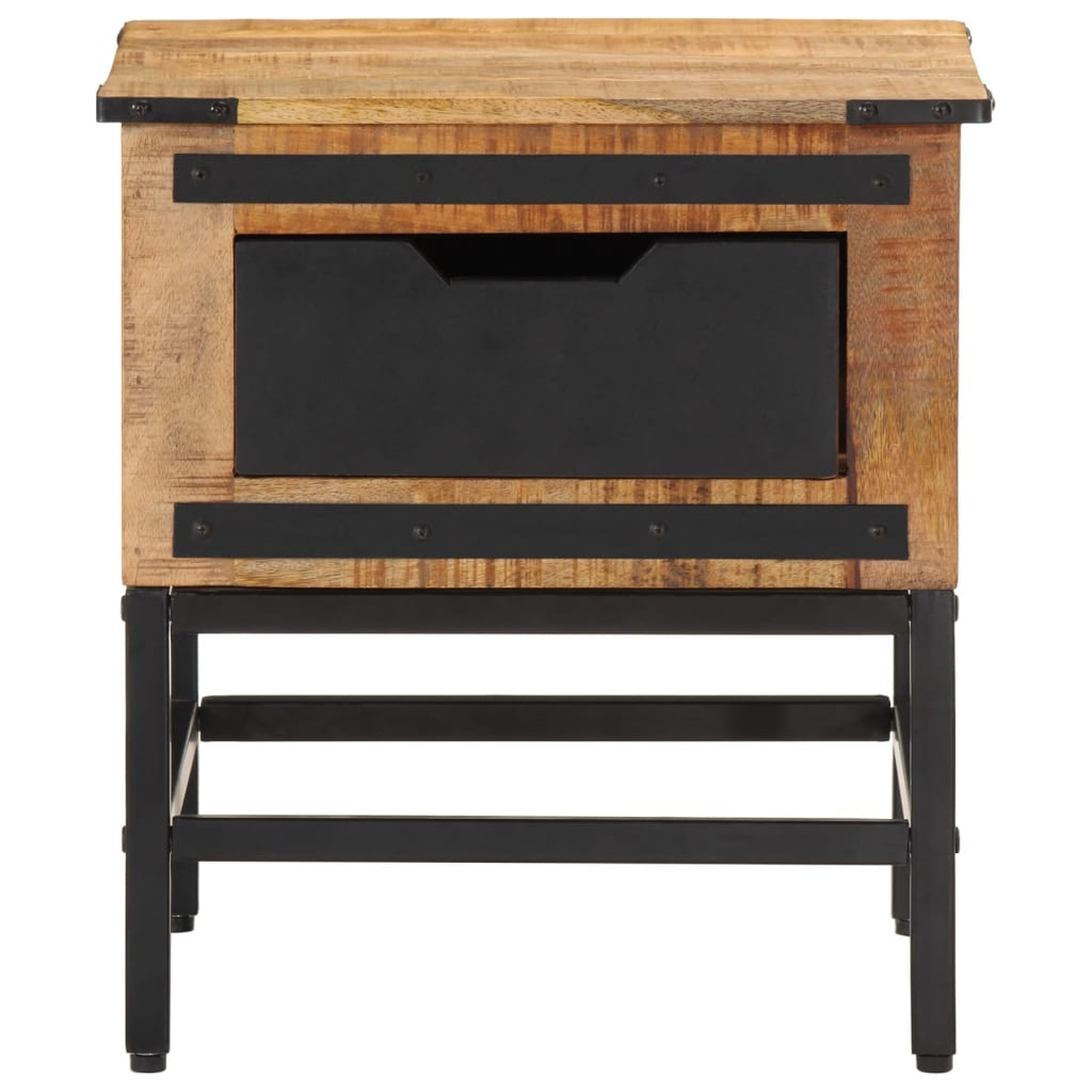 Vidaxl Bedside Cabinet 40X40X45 Cm Solid Wood Mango | Vidaxl.ie inside How solid wood and steel construction affects the longevity of bedside cabinets