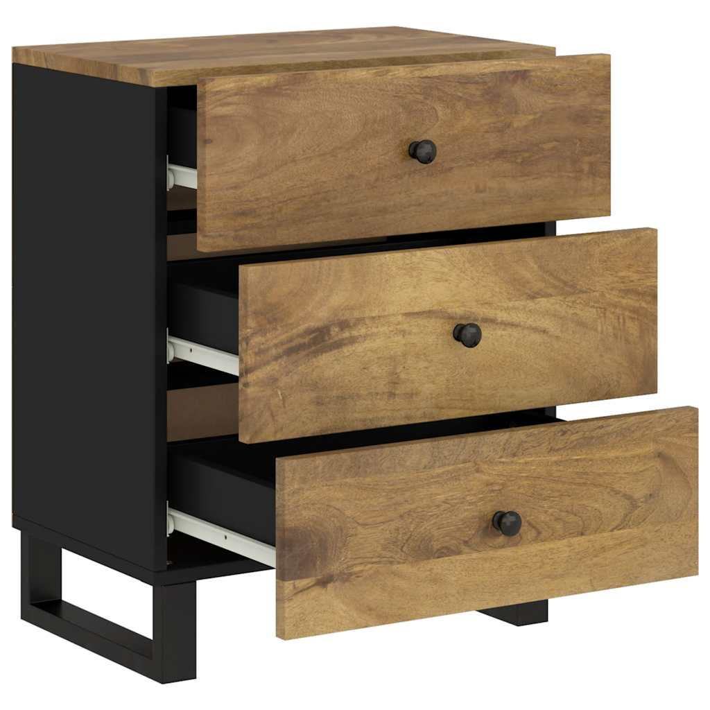Vidaxl Bedside Cabinet 50X33X62 Cm Solid Wood Mango&Engineered Wood ... intended for Vidaxl Cabinet Bedside Table Filing Cabinet Solid Reclaimed Wood And Steel