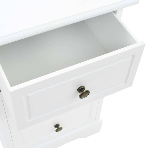Vidaxl Bedside Cabinet Mdf And Pinewood Drawers Side Table Bedroom ... regarding Vidaxl Bedside Cabinet Solid Teak Colonial Rustic Nightstand Drawer Side Table