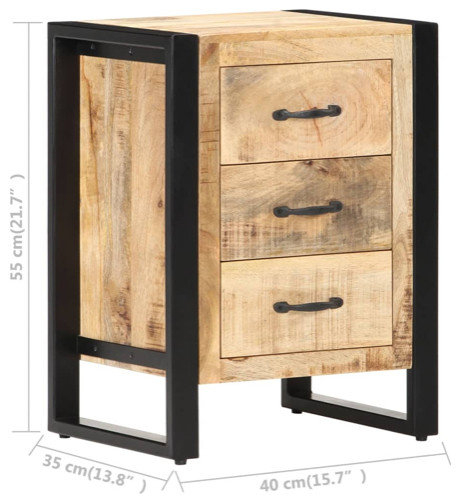 Vidaxl Bedside Cabinet Natural Solid Mango Wood Compact Bedside Cabinet ... for Design considerations for white and brown nightstands in modern interiors