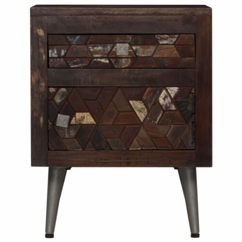 Vidaxl Bedside Cabinet Solid Reclaimed Wood 15.7 X11.8 X19.6, 1 Set 15. ... with Vidaxl Cabinet Bedside Table Filing Cabinet Solid Reclaimed Wood And Steel