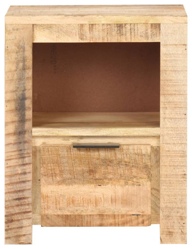 Vidaxl Bedside Cabinet Solid Reclaimed Wood Nightstand Stand Side End ... with Vidaxl Nightstand White And Brown 15.7"X11.8"X19.6" Solid Rough Mango Wood
