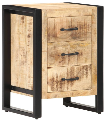 Vidaxl Cabinet Drawer Dresser Side End Table For Bedroom Solid Wood ... throughout Vidaxl Cabinet Nightstand End Table For Bedroom Office Solid Rough Wood Mango