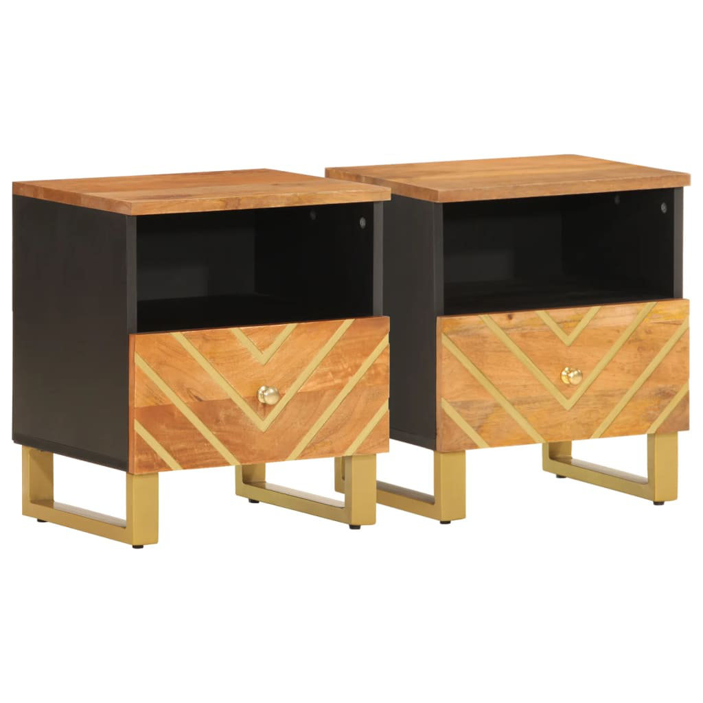 Vidaxl Cabinet Nightstand Table With Drawer Brown And Black Solid Wood ... within vidaXL Nightstand Secrets I Wish I'd Known Earlier