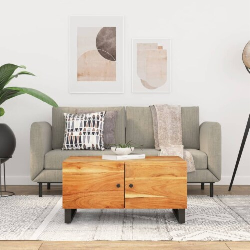 Vidaxl Coffee Table 31.5 X19.7 X15.7 Solid Wood Acacia&Engineered Wood ... regarding The role of gray finishes in modern living room interior design