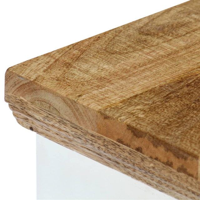 Vidaxl Nightstand End Table For Bedroom White And Brown Solid Rough ... within vidaXL Nightstand Secrets I Wish I'd Known Earlier