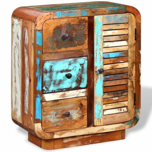 Vidaxl Sideboard Solid Reclaimed Wood, 1 Set 23.6"X11.8"X27.6" - Qfc throughout Vidaxl Cabinet Drawer Dresser Side End Table For Bedroom Solid Reclaimed Wood