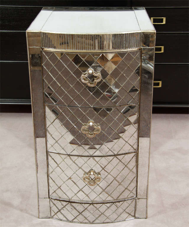Vintage Art Deco Style Mirrored 3-Drawer Nightstands At 1Stdibs regarding Design elements that define the industrial antique aesthetic
