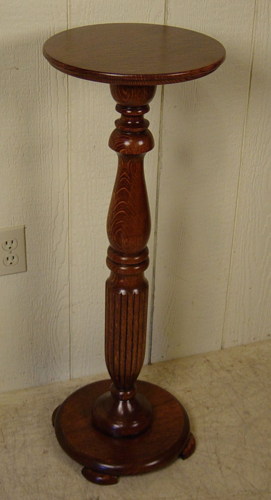 Vintage Pedestal Plant Stand within Butler Chatsworth Vintage Oak Pedestal Plant Stand