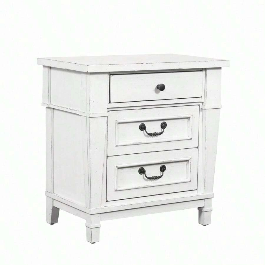Wallace And Bay Coastal White 3-Drawer Nightstand | Shein Usa with regard to Glory Furniture Daniel G1317-N-90 3 Drawer Nightstand, White