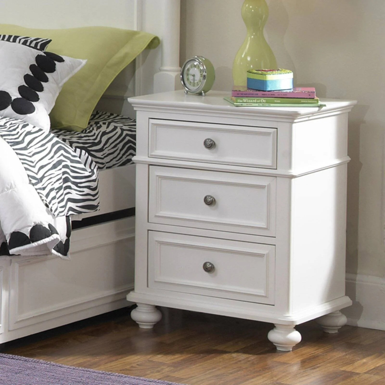 White 3 Drawer Night Stand - Drawing Tips Guide pertaining to Benzara Bm154522 Contemporary 3 Drawer Wood Nightstand, White