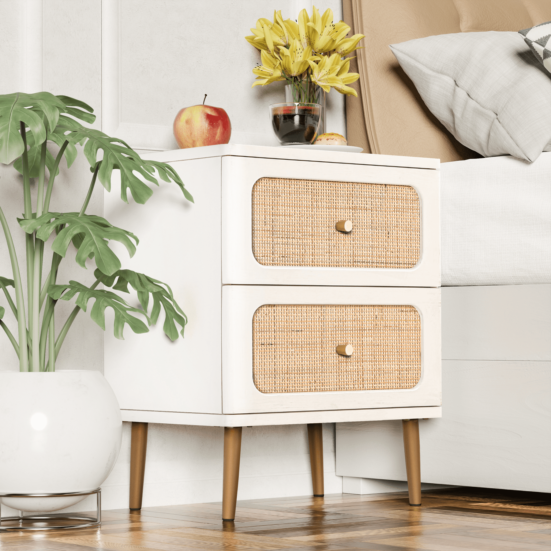 White Rattan Wicker Bedroom Furniture regarding The Art of Choosing the Right Nightstand for Your Bedroom