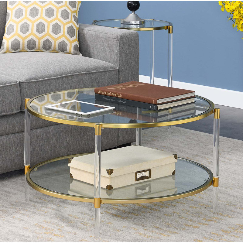 Willa Arloâ„¢ Interiors Carolina 2-Tier Acrylic Glass Coffee Table ... with regard to How contemporary living spaces benefit from 2-tier glass furniture solutions