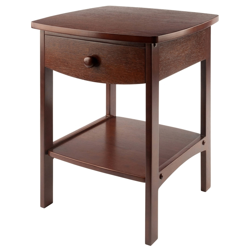 Winsome Claire Transitional Solid Wood Nightstand In Antique Walnut ... throughout Creating harmony between form and function in bedroom furnishings
