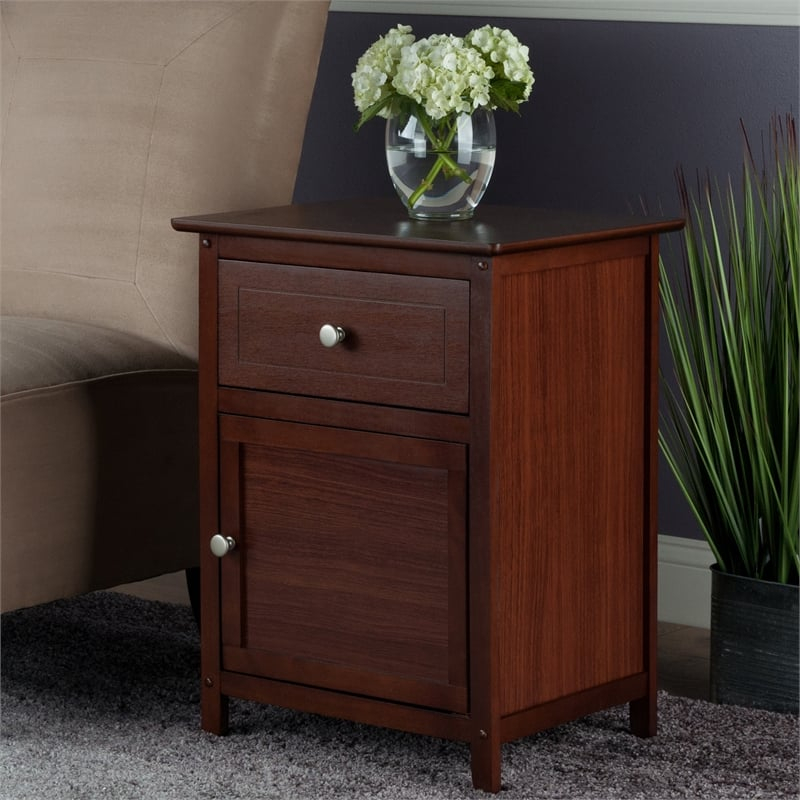 Winsome Eugene Transitional Solid Wood Nightstand With Drawer In ... within Winsome Claire Transitional Solid Wood Nightstand In Antique Walnut