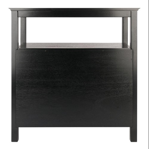 Winsome Timber Transitional Solid Wood Buffet Table In Black | Ebay throughout Winsome Henry Transitional Solid Wood End Table Wood In Black